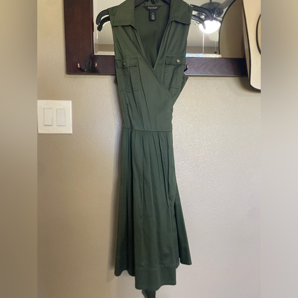 White House Black Market Green Sleeveless Dress